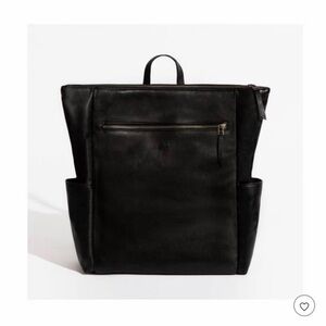 Freshly Picked Black Leather Baby Backpack